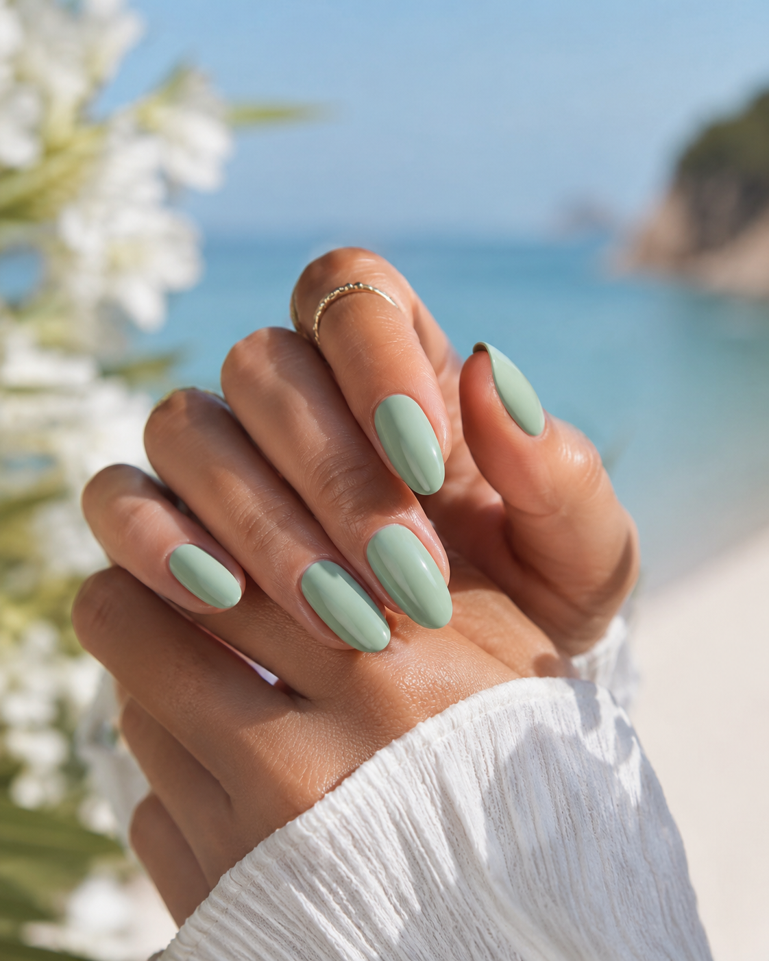 Seafoam Mint Nails